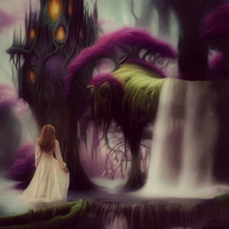 mastershoutout waterfall woman unicorn myaibackground fantasy fantasyart imagination freetoedit