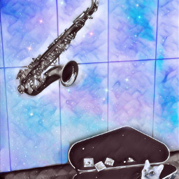 freetoedit cat music saxophone sticker pastel case money tips musician levitatingobjects challenge overlay blend b simple simpleedit magic brush kitty singapura feline brickpath wall cosmic