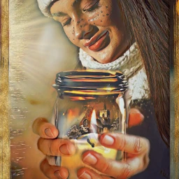 myedit portrait woman girl candle winter doubleexposure fantasy sun freetoedit irccandletherapy candletherapy