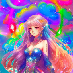 freetoedit glitter sparkles galaxy sky stars moon planets colorful anime neon clouds cute kawaii rainbow luminous pastel shimmer fantasyworld overlay replay