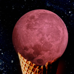 freetoedit moonlight earth astronaut universe redmoon moon eclipse icecreamcone icecream icecreamplanets jessedash