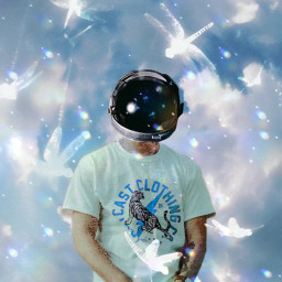 stars guy exposure edit 1990s tumblr buterfly planets astronaut hat picsart overlay aesthetic 90s retro vintage retroaesthetic clouds bling astronomy fly moon planet star sky freetoedit