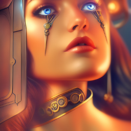 girl potrait person fantasy surreal magical steampunk aigenerated withpiscart freetoedit