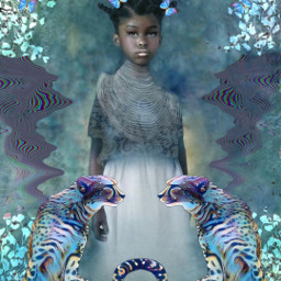 blueaesthetic blue surrealism surrealistic blackgirl africanamericangirl jaguars butterflies freetoedit srcglitterbutterfly glitterbutterfly