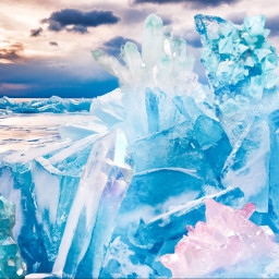 creative crystal landscape gem ice cold winter freetoedit