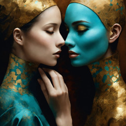 fantasywoman 2women abstractart teal_gold twins aiediting myedit editwithpicsart madewithpicsart abraart abraschein freetoedit
