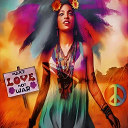 freetoedit wildspirit girl hippie flowers rainbow peace love ircfreespirit freespirit