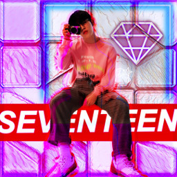 seventeen scoups kpop idol pink neoncolors highlydetailed freetoedit
