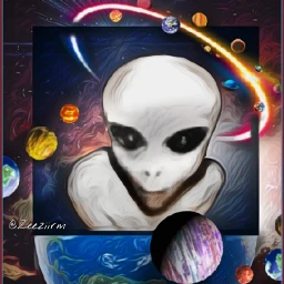 zeeziirm picsart desafio alienigena retrato misterio universo planetas extraterrestre cuadro freetoedit ircvinylcoverdesign vinylcoverdesign