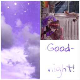 sleep goodnigjt text anime clouds purple sky pretty feetoedit freetoedit