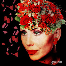 freetoedit woman flowerhair portrait watercolor myedit